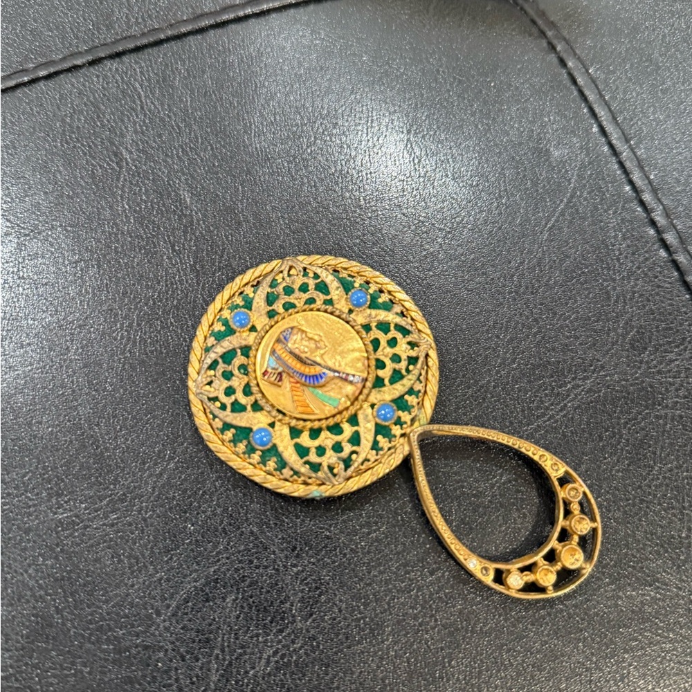 Elegant Gold and Blue vintage mirror Egyptian